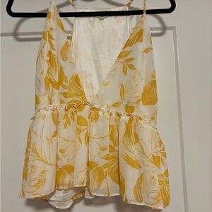 En Creme Yellow Floral Top